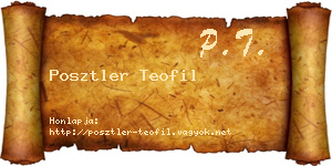 Posztler Teofil névjegykártya